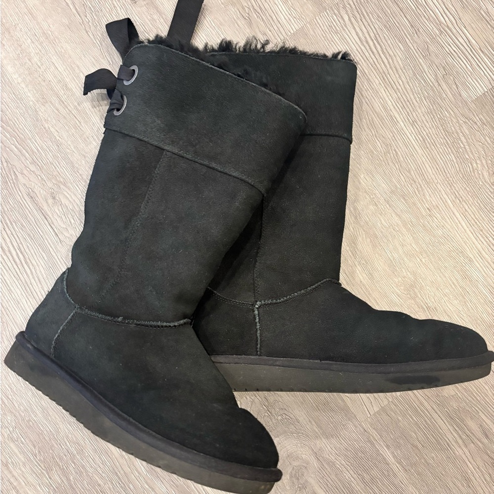 Kookaburra Black Suede Fur-Lined Boots size 9
